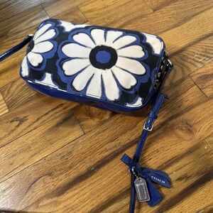NWOT Coach‎ Blue And Black Poppy Shoulder Bag Purse Flight Bag